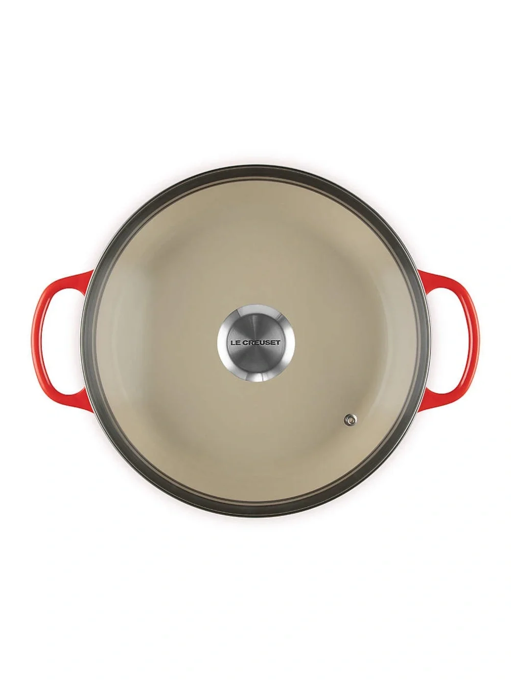LE CREUSET ENAMELED CAST IRON BRAISER GLASS LID 2.25 QT CERISE RED NEW NO BOX
